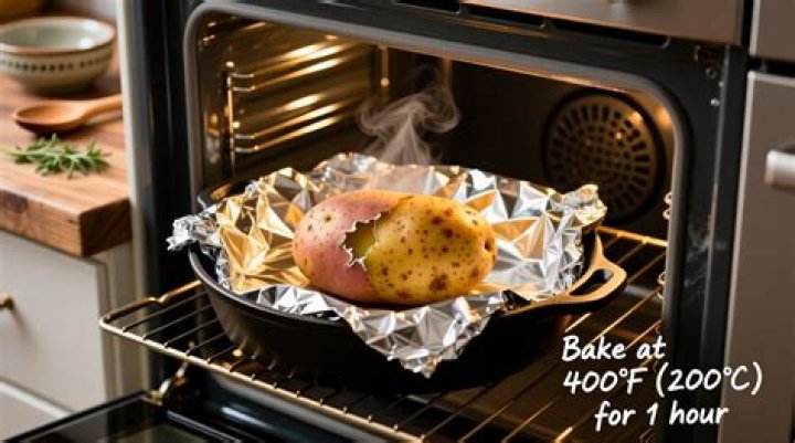 Do you add water when baking potatoes?
