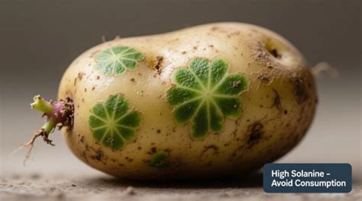 What does a potato with solanine look like?