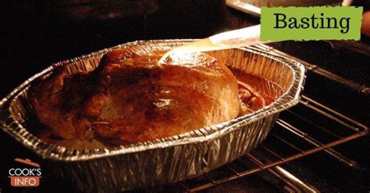 What does basting mean in cooking?