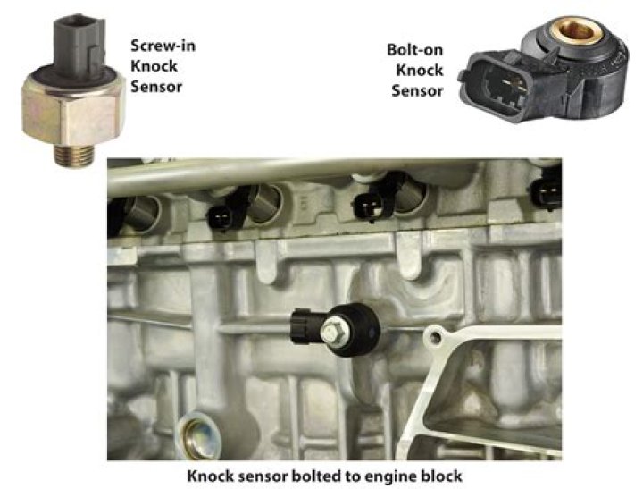 Where is the knock sensor on a car?